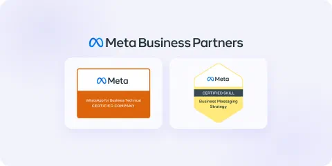 Meta Business Partners with WhatsApp for Business Technical and Business Messaging Strategy badges